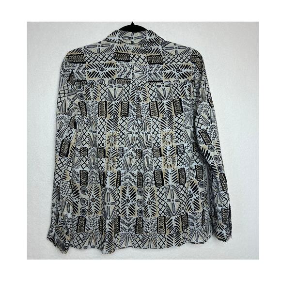 Appleseed's Petite Button Up Floral Print Adjustable Sleeve Blouse Size PS - Picture 8 of 10